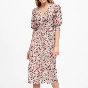 Banana Republic V-Neck Floral Midi Dress